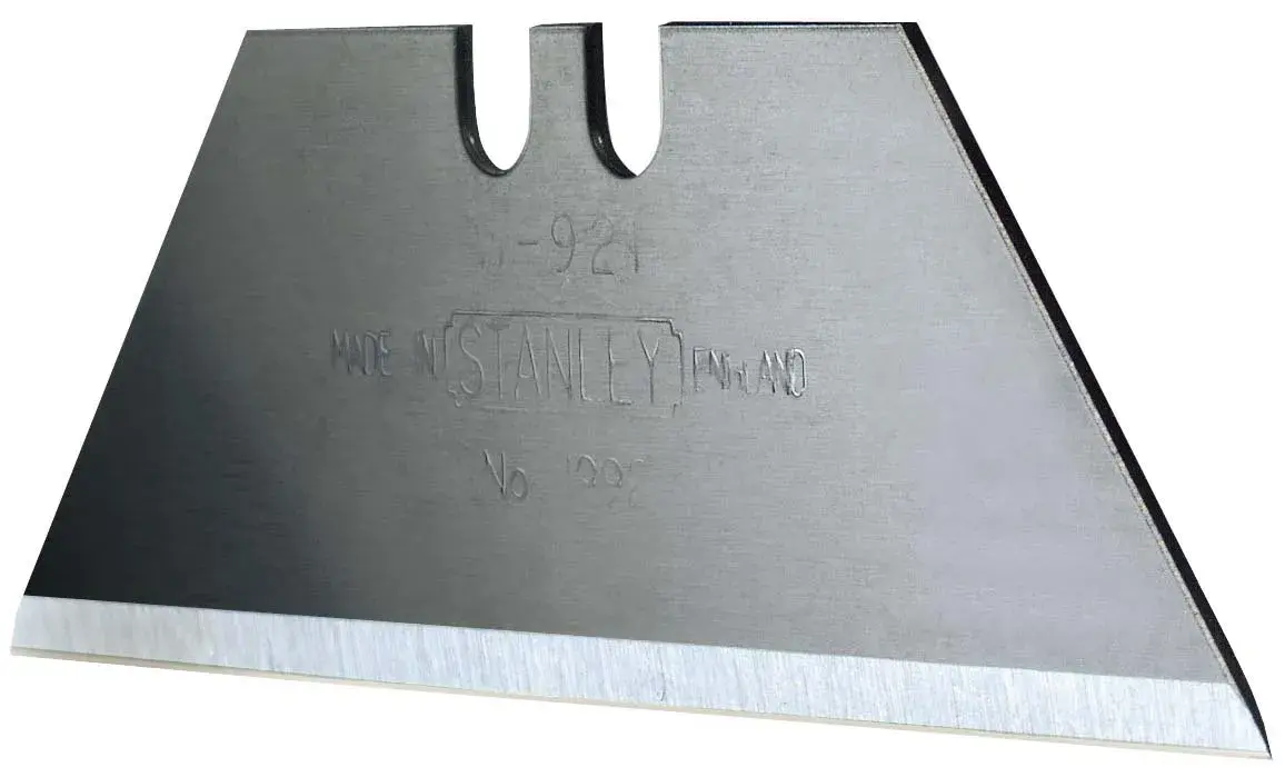 Hoja de cúter Stanley trapezoidal, modelo 1-11-921, filo afilado para cortar.