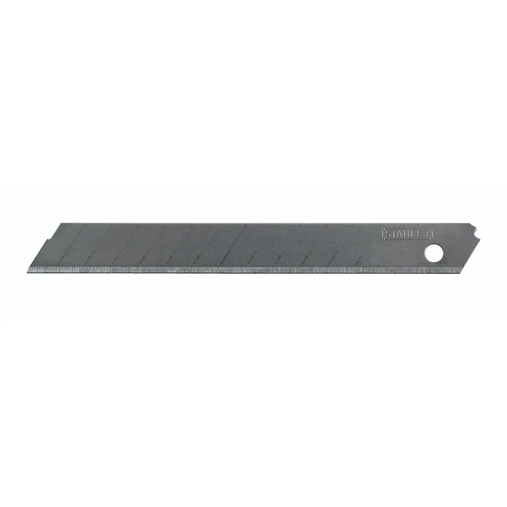 Hoja de cuchillo utilitario Stanley segmentada, diseño de metal recto, fondo blanco