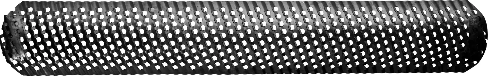 STANLEY 21-161A escofina redonda con superficie metálica texturizada negra, fotografía de producto, vista superior sobre fondo blanco.