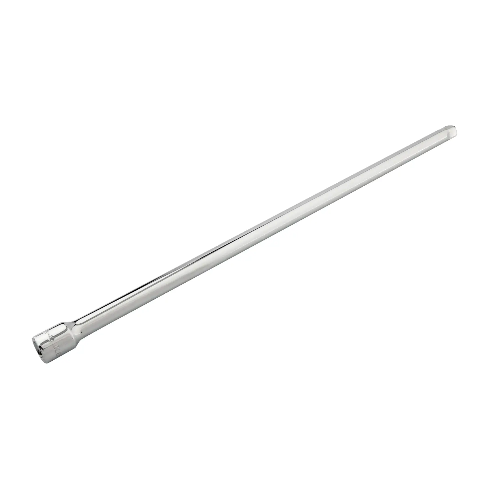 Barra de extensión para dado cromada STANLEY 4-86-372, herramienta manual, ángulo lateral sobre fondo blanco.