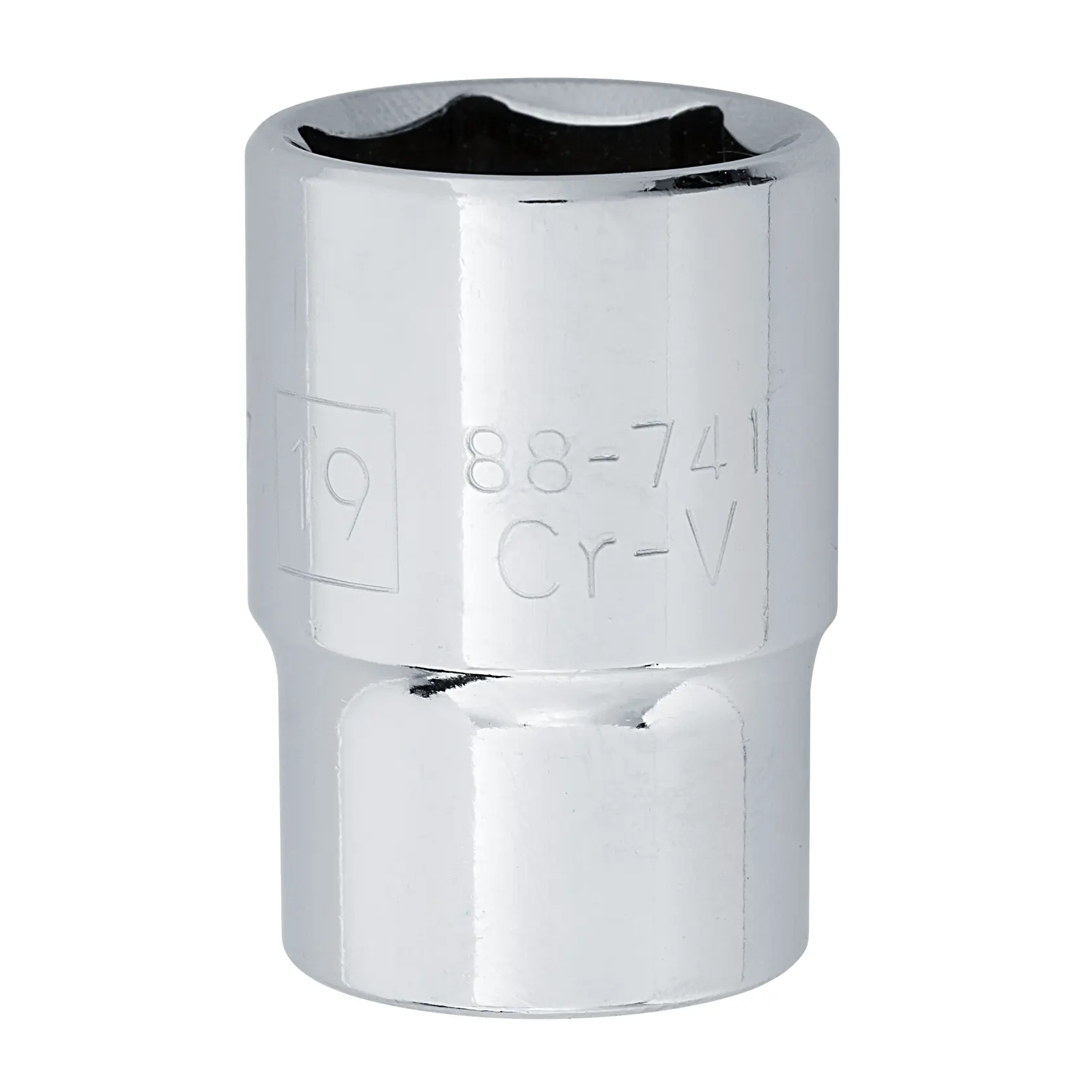 STANLEY 4-88-741 dado cromado, fotografía del producto en ángulo frontal, accesorio para carraca.