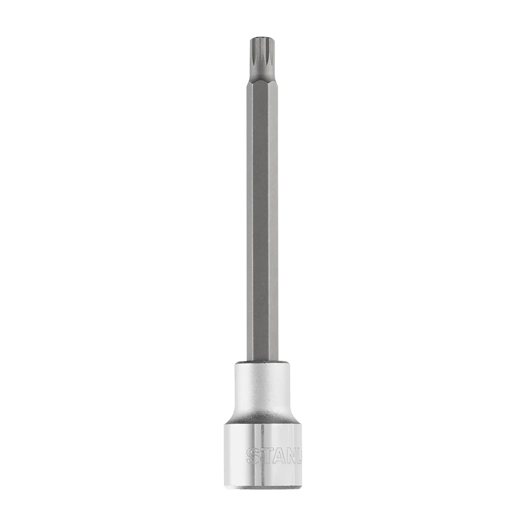 STANLEY 4-89-202 punta Torx larga plateada, fotografía de producto, ángulo frontal sobre fondo blanco.
