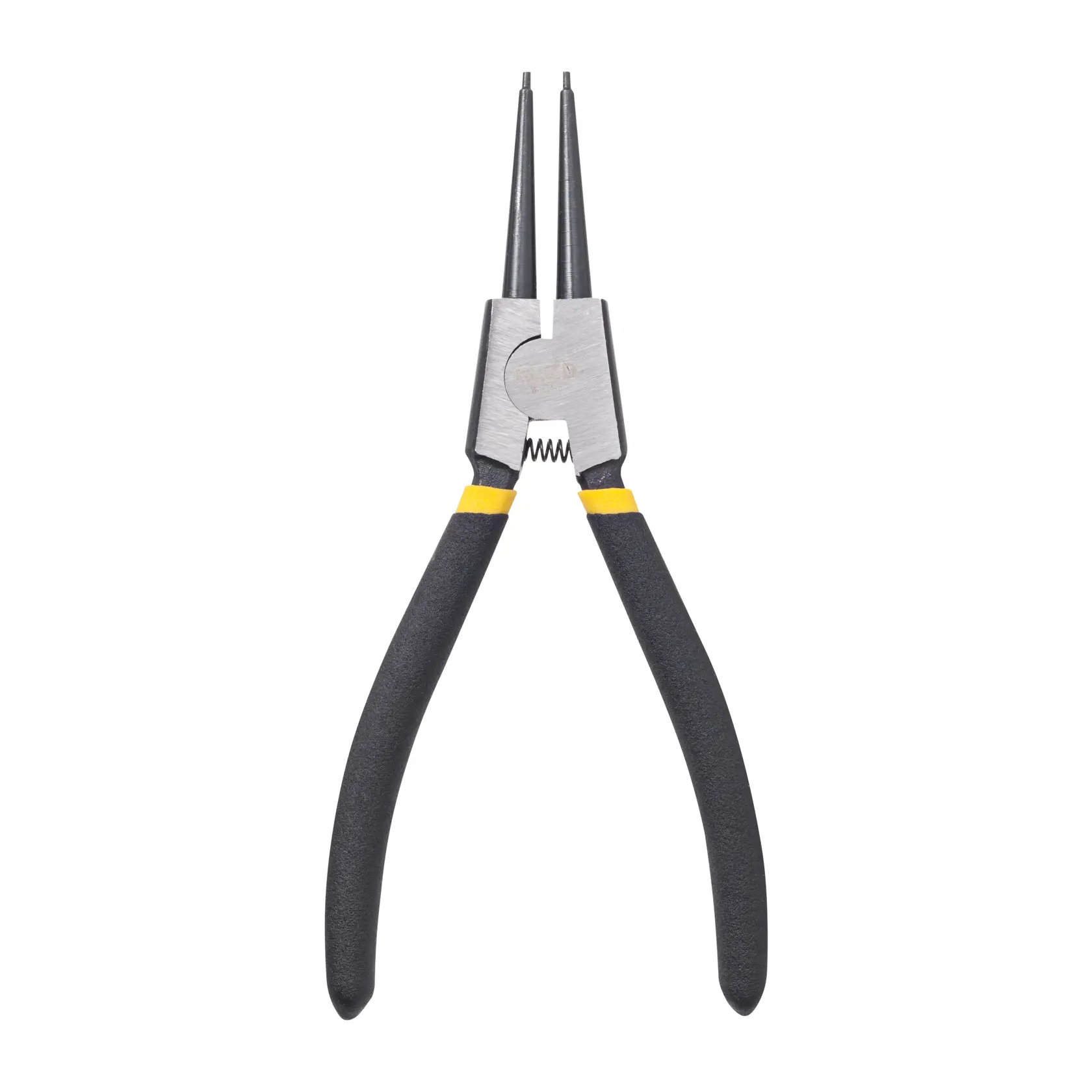 Alicates para anillos de retención STANLEY 84-271 con mangos negros, ángulo frontal sobre fondo blanco.