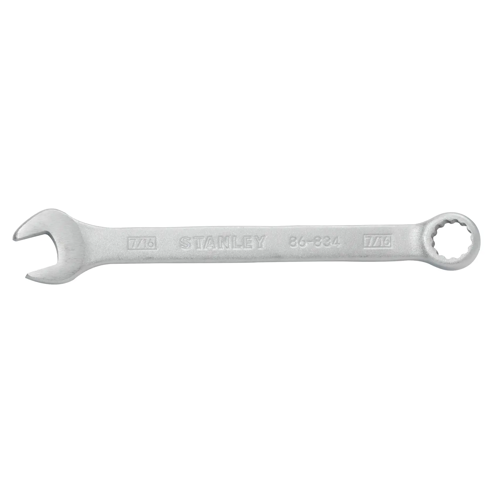 STANLEY 86-834 llave combinada 7/16 pulgada, acabado plateado, fotografía del producto sobre fondo blanco