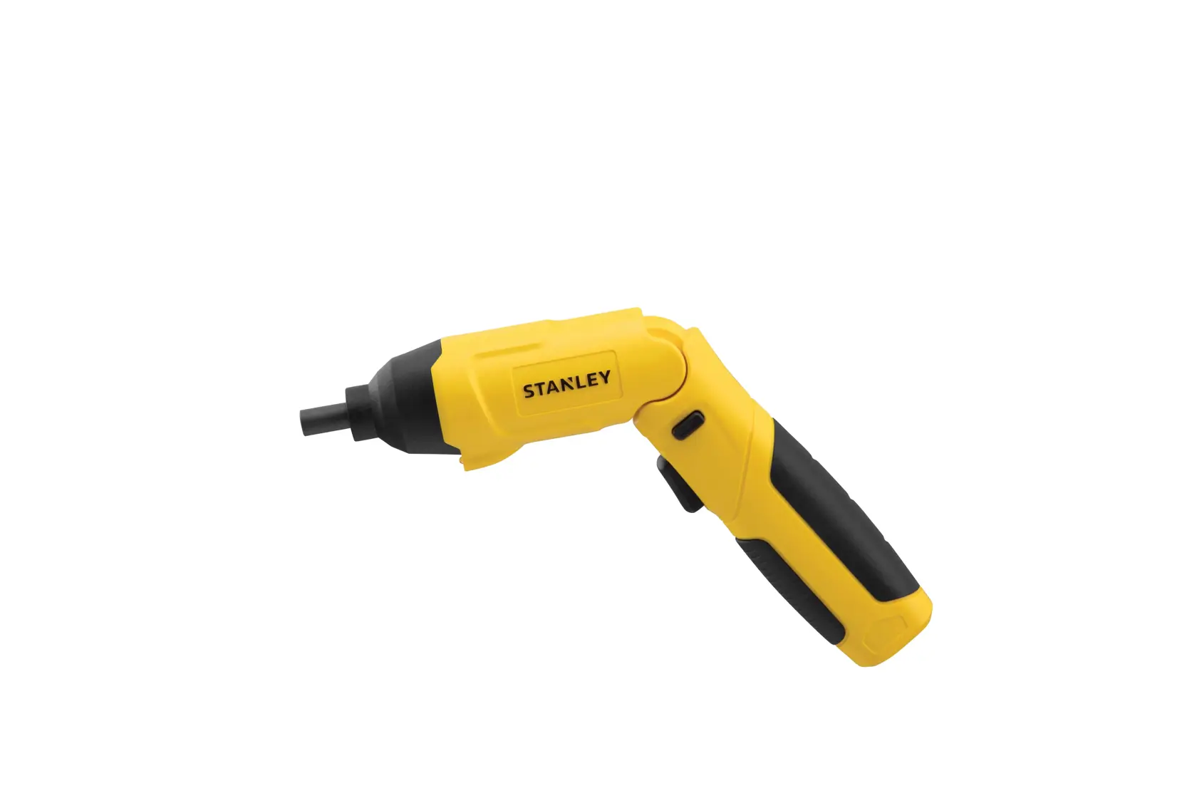 STANLEY SCS4K destornillador inalámbrico amarillo y negro vista lateral sobre fondo blanco.