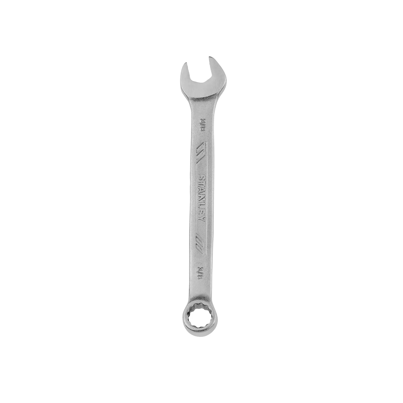 Llave combinada STANLEY STMT72831, acabado plateado, vista frontal sobre fondo blanco.