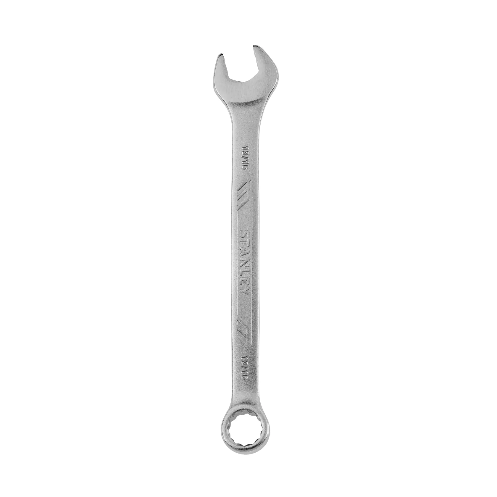 Llave combinada STANLEY STMT72838, acabado plateado, vista plana sobre fondo blanco.