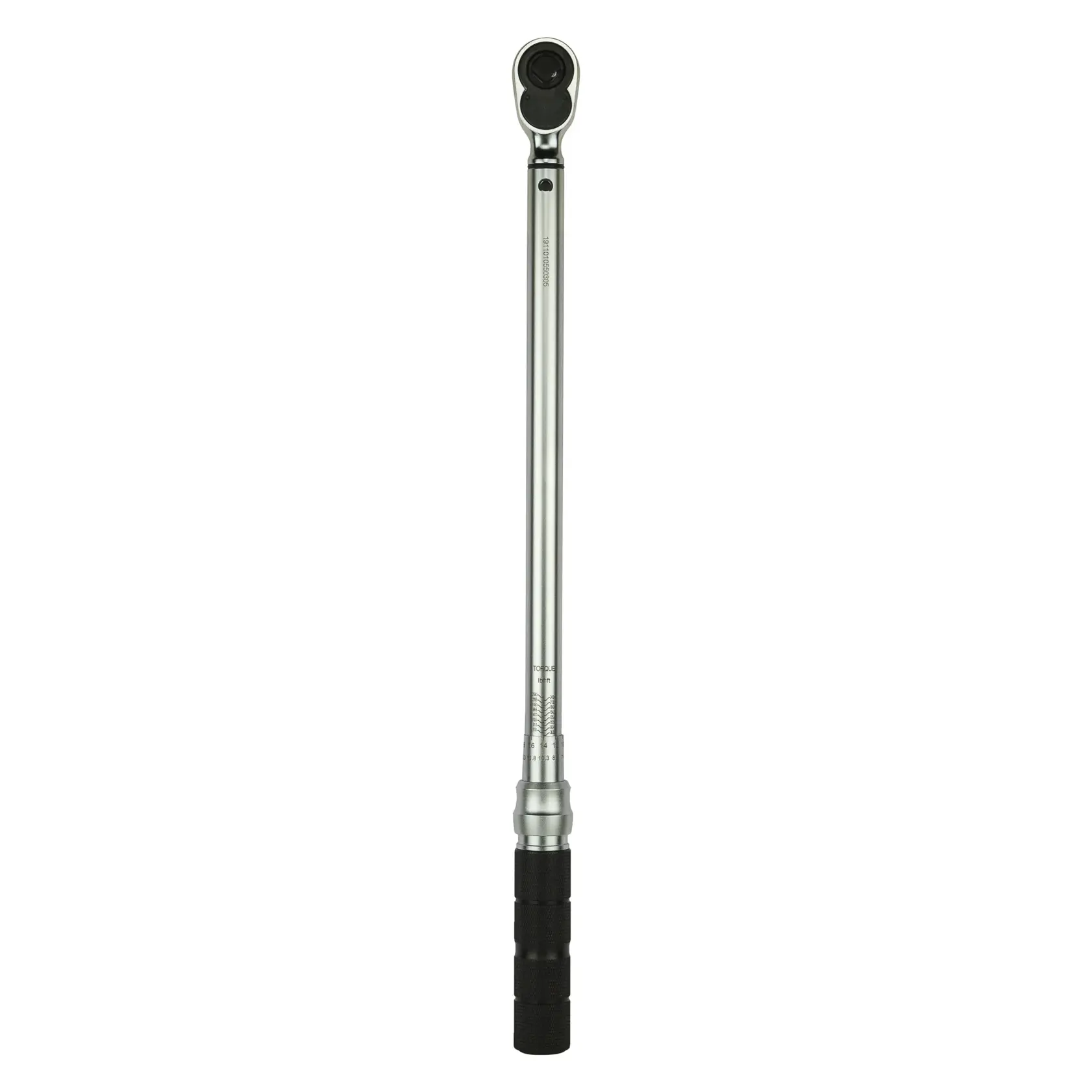Llave dinamométrica STANLEY STMT73591-8 con cuerpo plateado largo y mango negro texturizado, vista frontal de estudio.