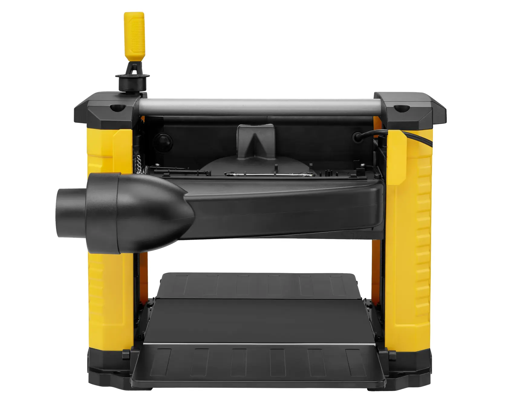 STANLEY STP18-B2 cepillo de banco en uso, vista de cerca de una mano enguantada ajustando una pieza de madera.