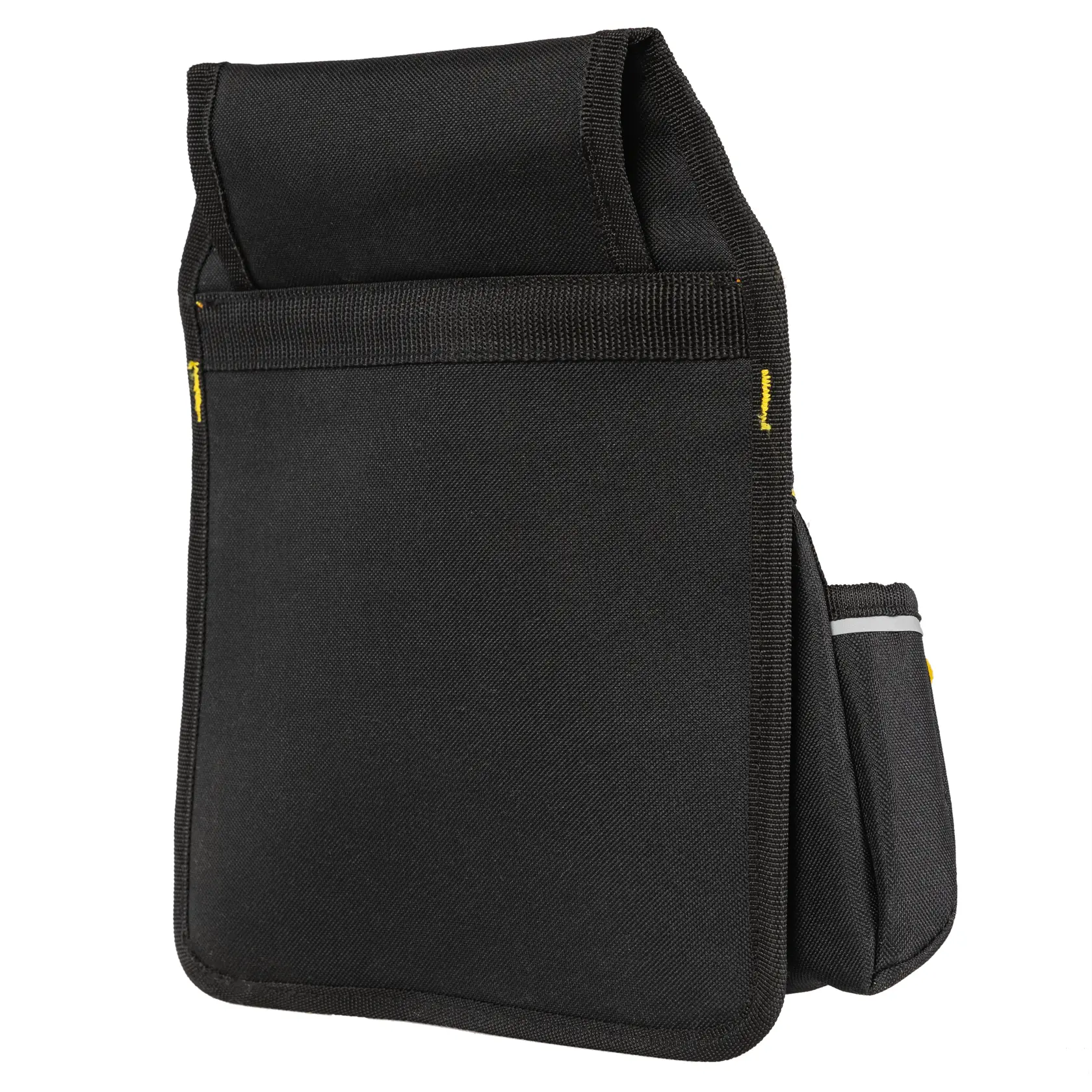 Bolsa negra STANLEY con varios compartimentos para llevar herramientas o accesorios, hecha de tela duradera.